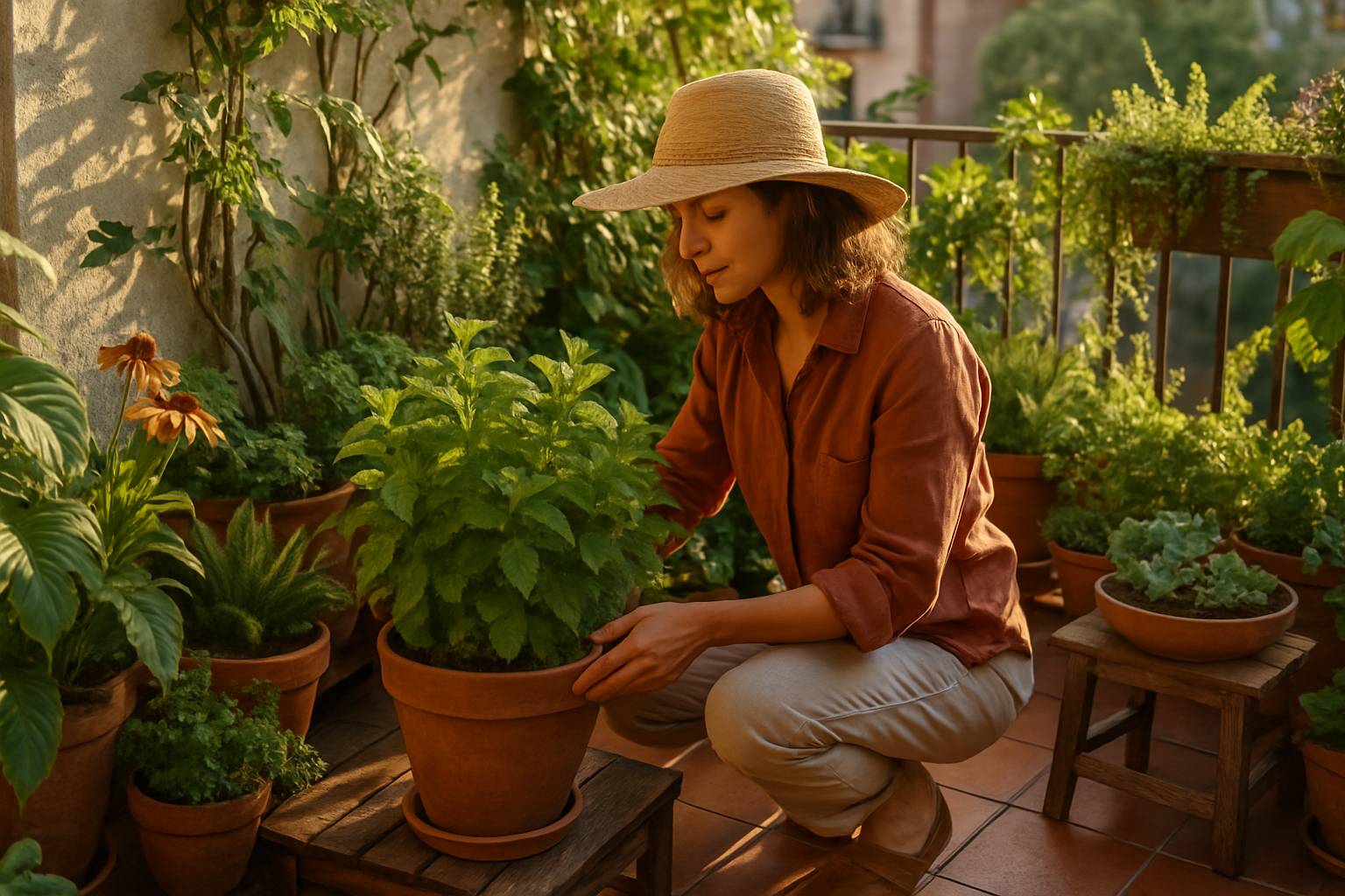 Transformez votre petite terrasse en oasis végétale grâce aux techniques de jardinage urbain